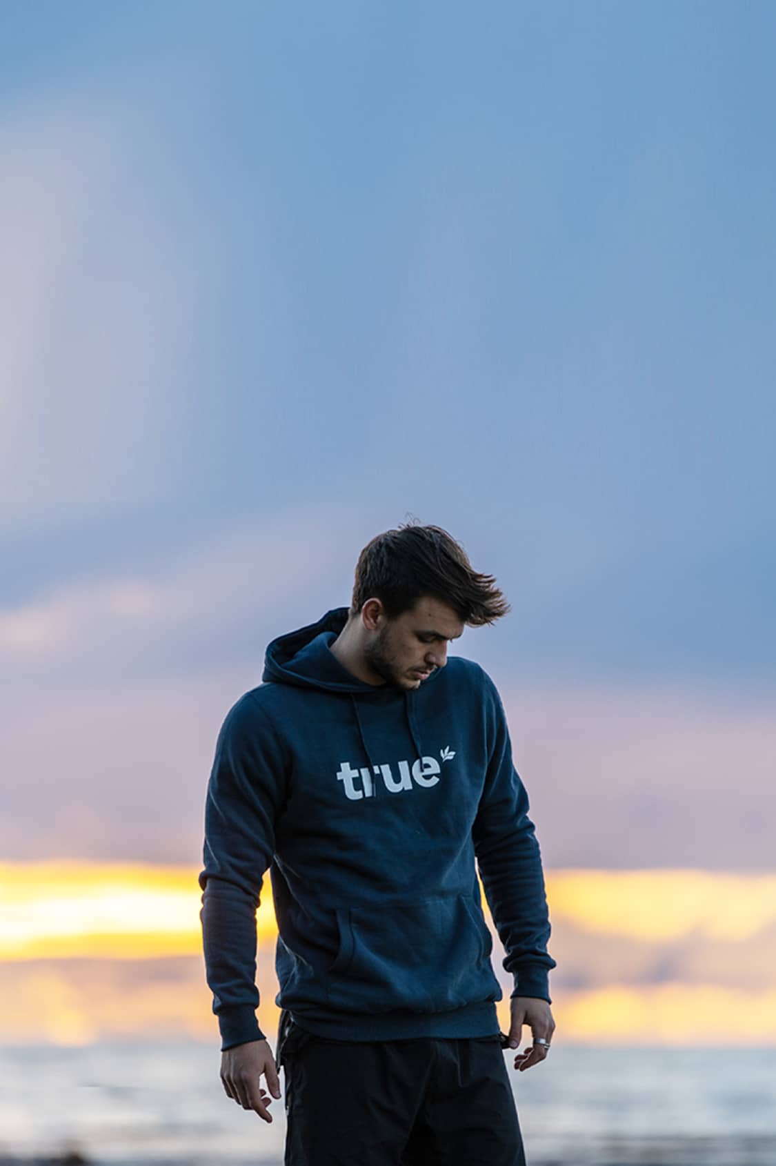 True Athlete In Front Of Beach